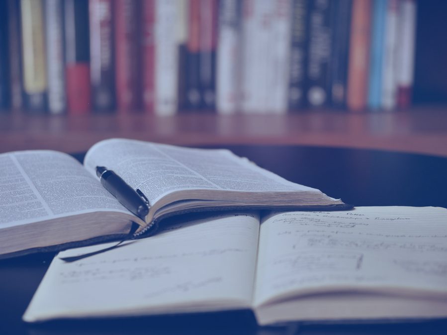 Picture of books open on a table